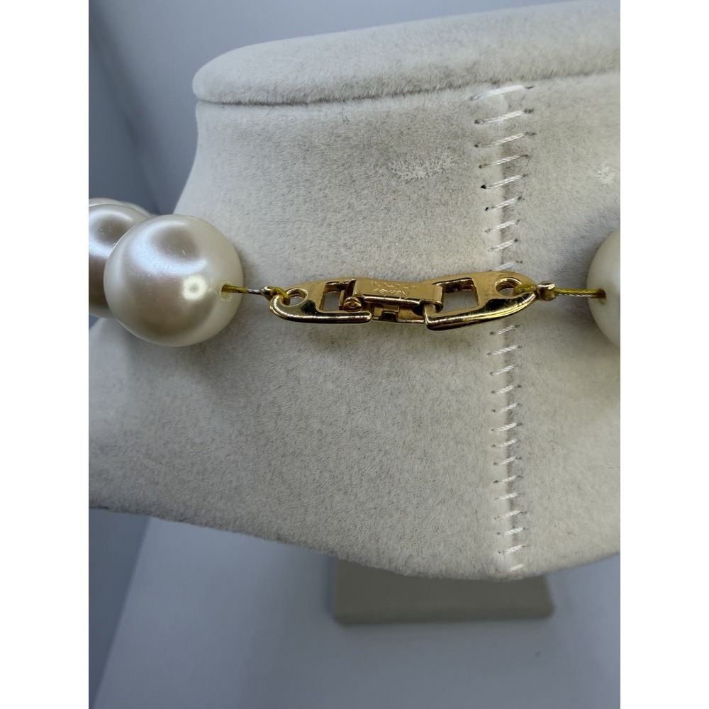 Napier Pearl Necklace Bridal Chunky Graduated V Drop Statement Wedding - Picture 5 of 9